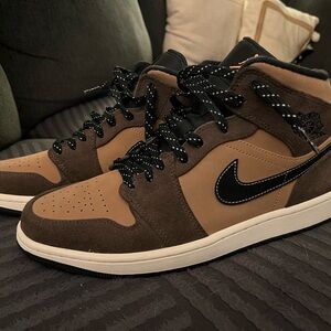 Nike Brown and Black High-Top Sneakers